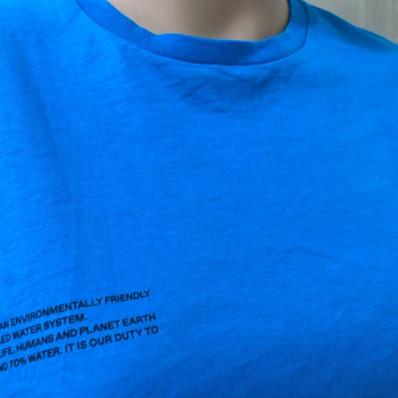 Pangaia Blue Boxy Crop T-Shirt Short Sleeve - Picture 13 of 13